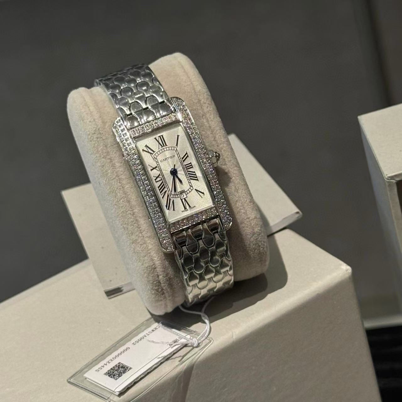 CART1ER ダブルロウダイヤモンドレディーススチールウォッチ【50％割引+送料無料】