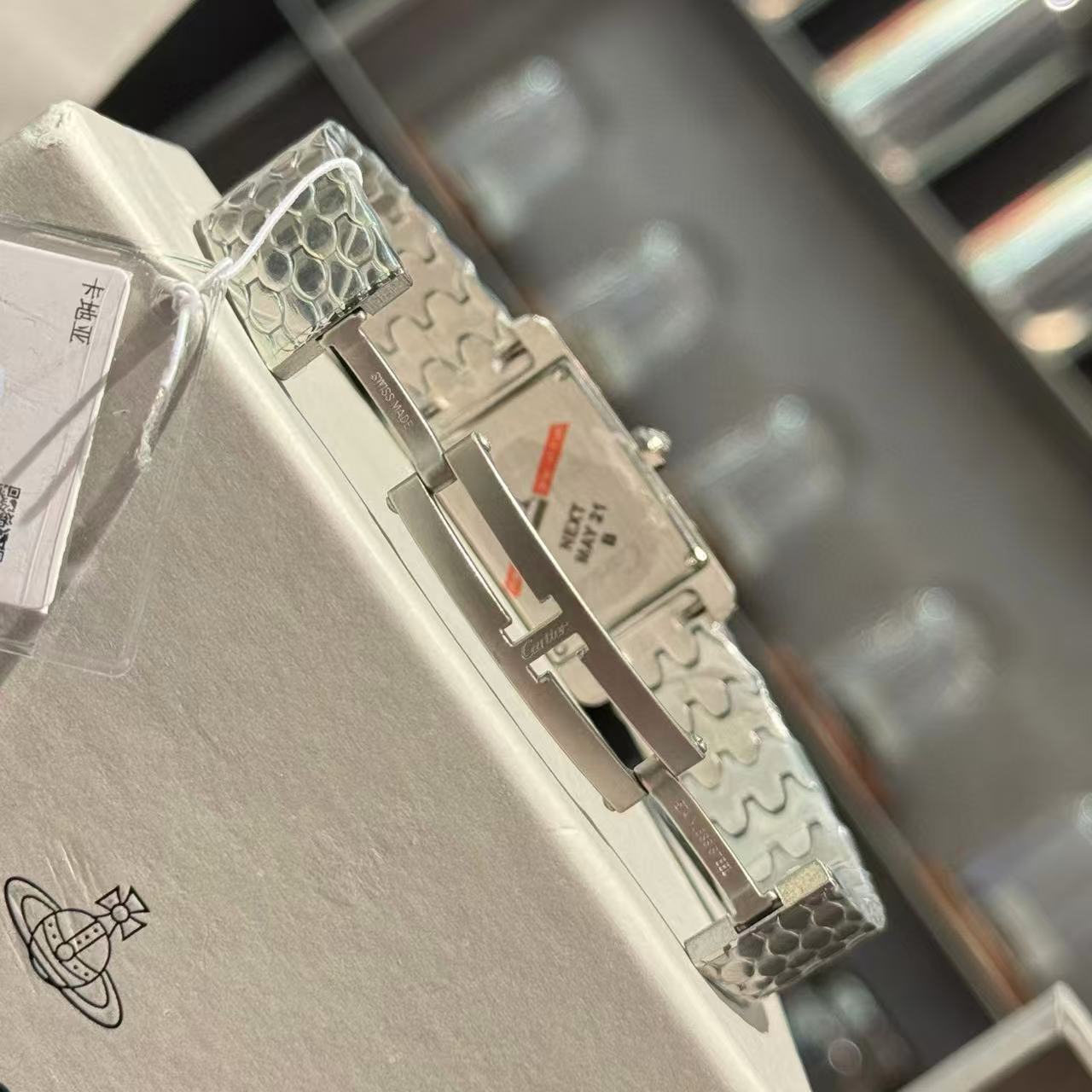 CART1ER ダブルロウダイヤモンドレディーススチールウォッチ【50％割引+送料無料】