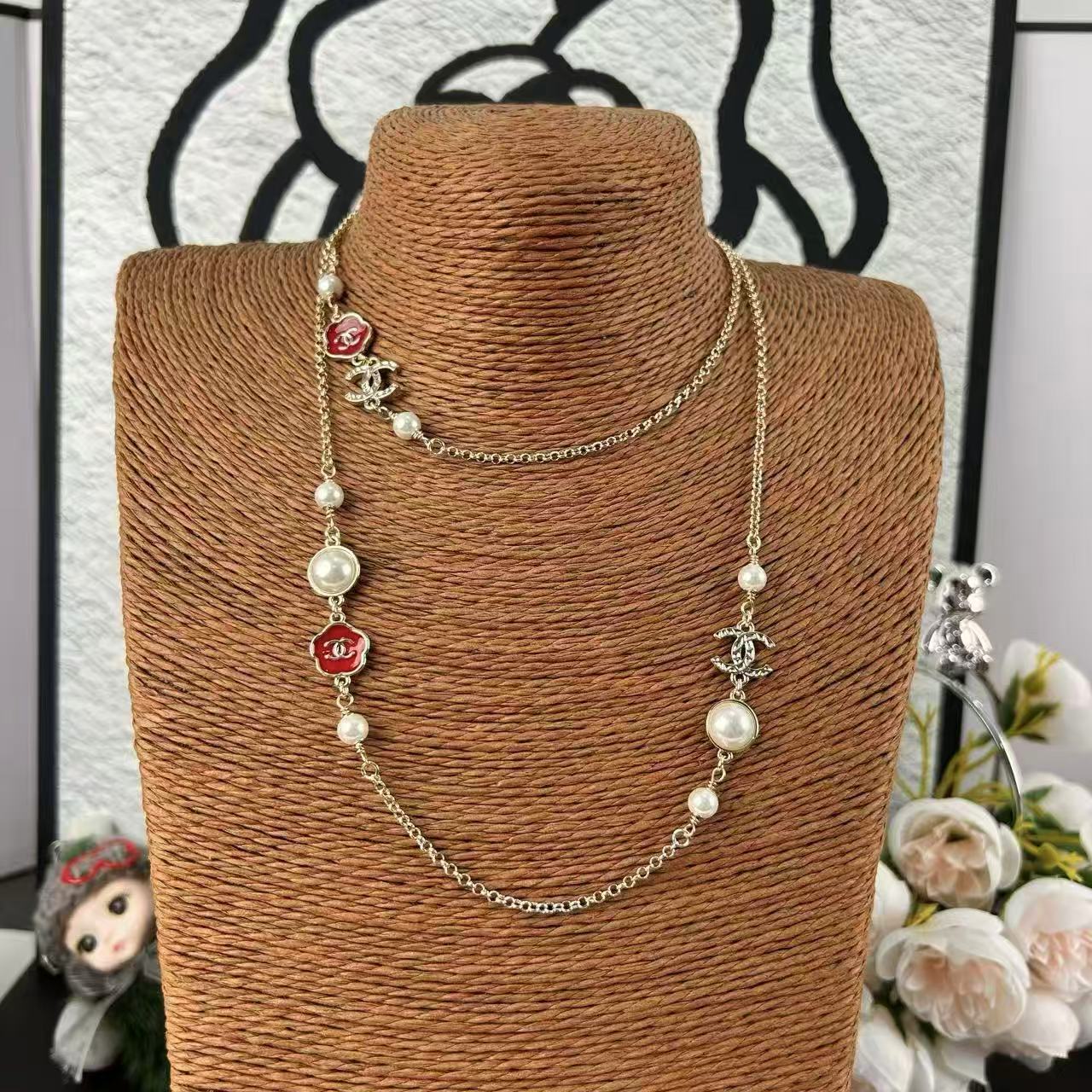 CHANE1 カメリア ダブルレイヤー セーターチェーン【50％割引+送料無料】