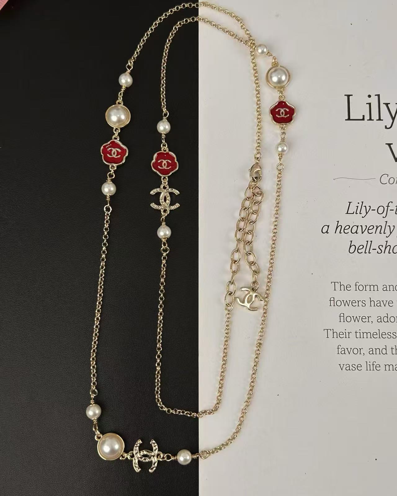 CHANE1 カメリア ダブルレイヤー セーターチェーン【50％割引+送料無料】