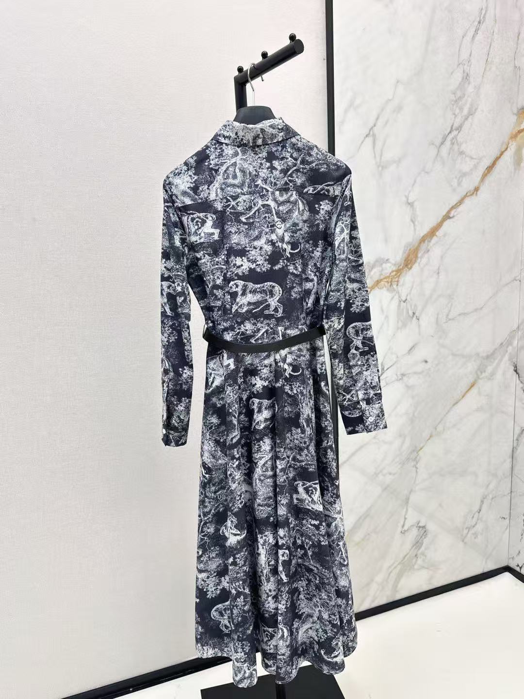 DI0R フリルプリントドレス【50％割引+送料無料】