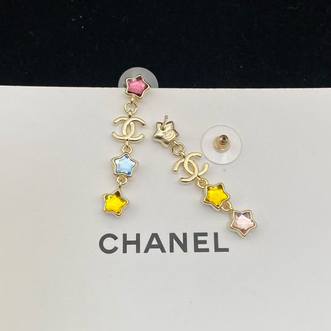 CHANE1 ダブルC 五芒星イヤリング【50％割引+送料無料】