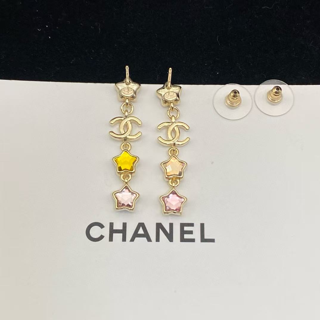 CHANE1 ダブルC 五芒星イヤリング【50％割引+送料無料】