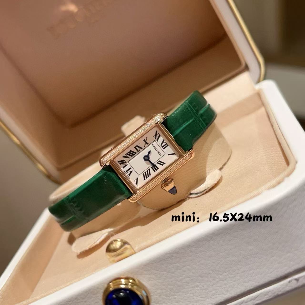 CART1ER スクエア ダイヤモンド ストラップ レディース ウォッチ【50％割引+送料無料】