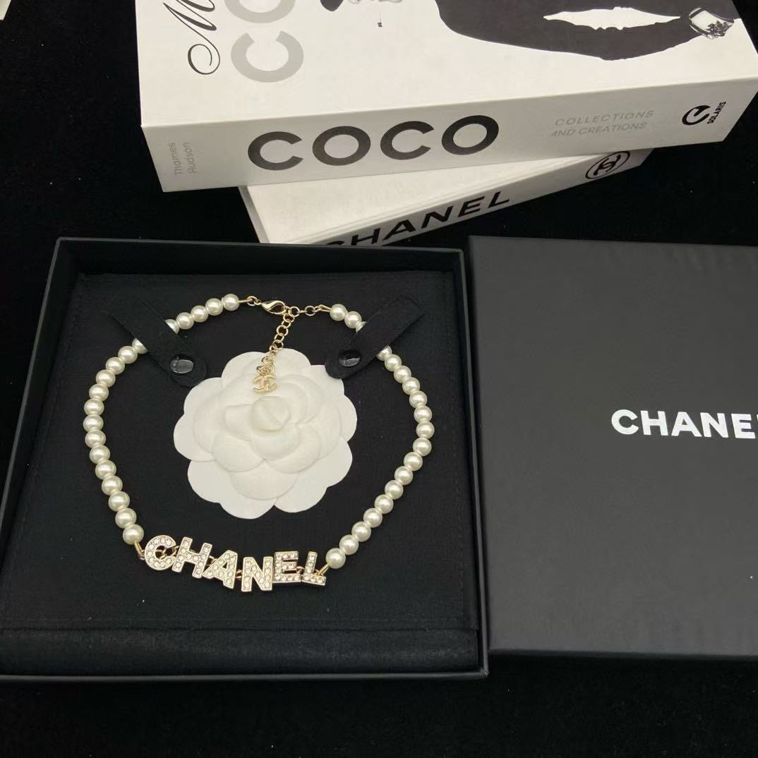 CHANE1 ダイヤモンド＆レターパールネックレス【50％割引+送料無料】