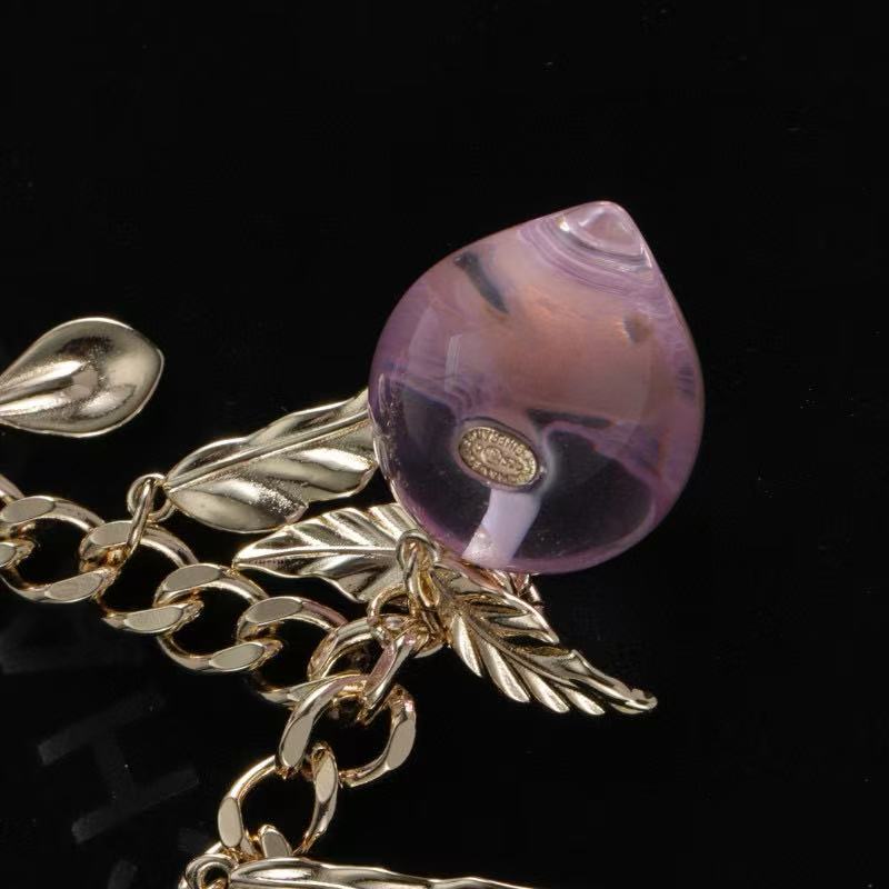 CHANE1 ダブルC ピンククリスタルネックレス【50％割引+送料無料】