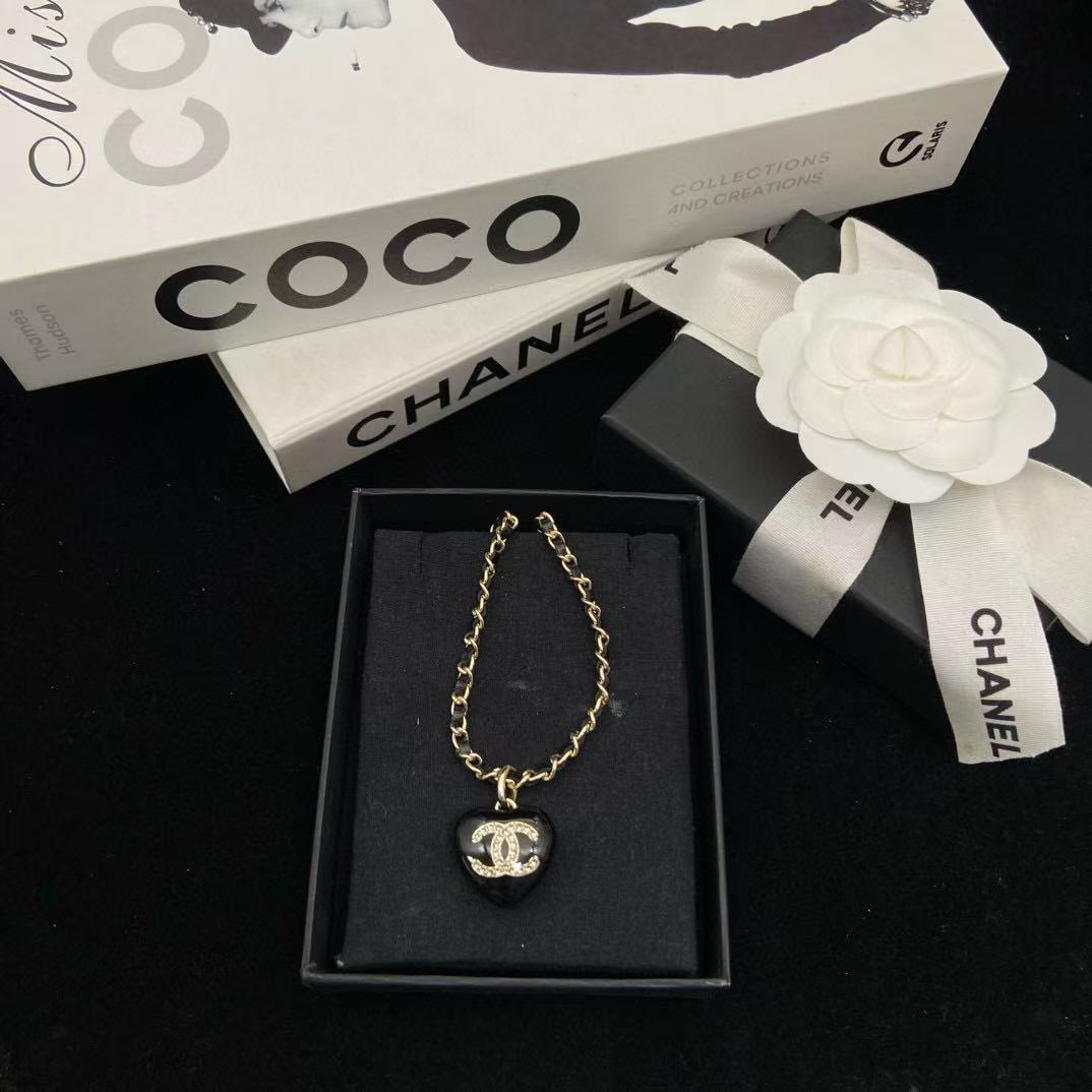 CHANE1 スペードハート ダブルCネックレス【50％割引+送料無料】