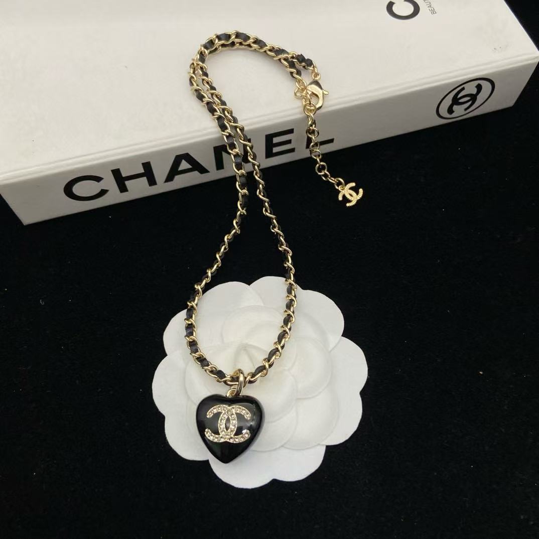CHANE1 スペードハート ダブルCネックレス【50％割引+送料無料】