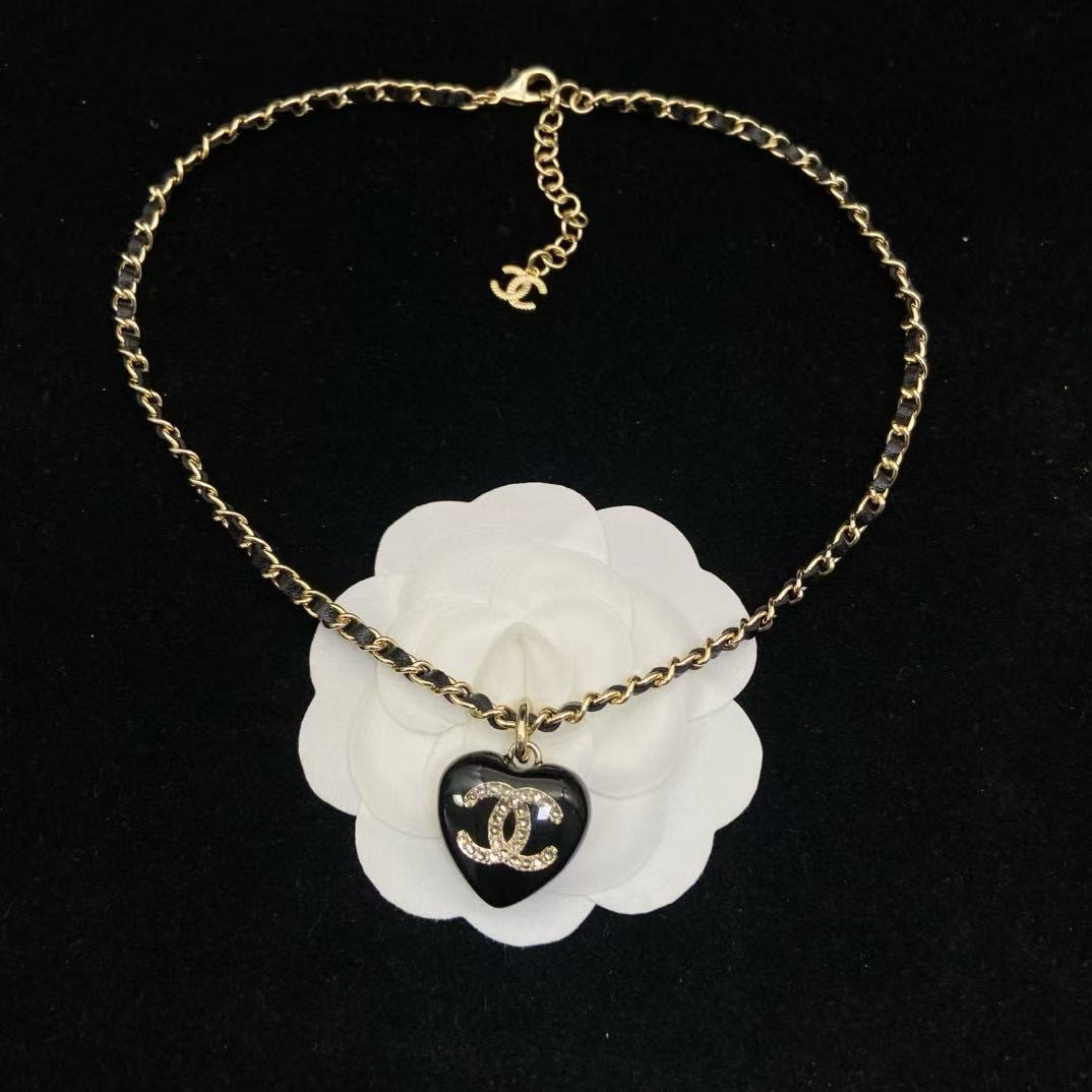 CHANE1 スペードハート ダブルCネックレス【50％割引+送料無料】