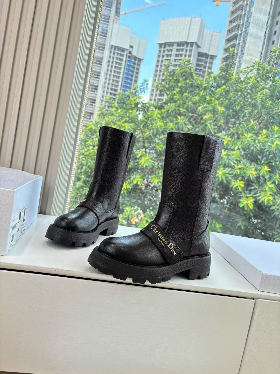 DI0R 高品質秋冬レザーレターアンクルブーツ【50％割引+送料無料】