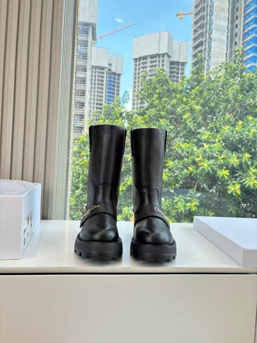 DI0R 高品質秋冬レザーレターアンクルブーツ【50％割引+送料無料】