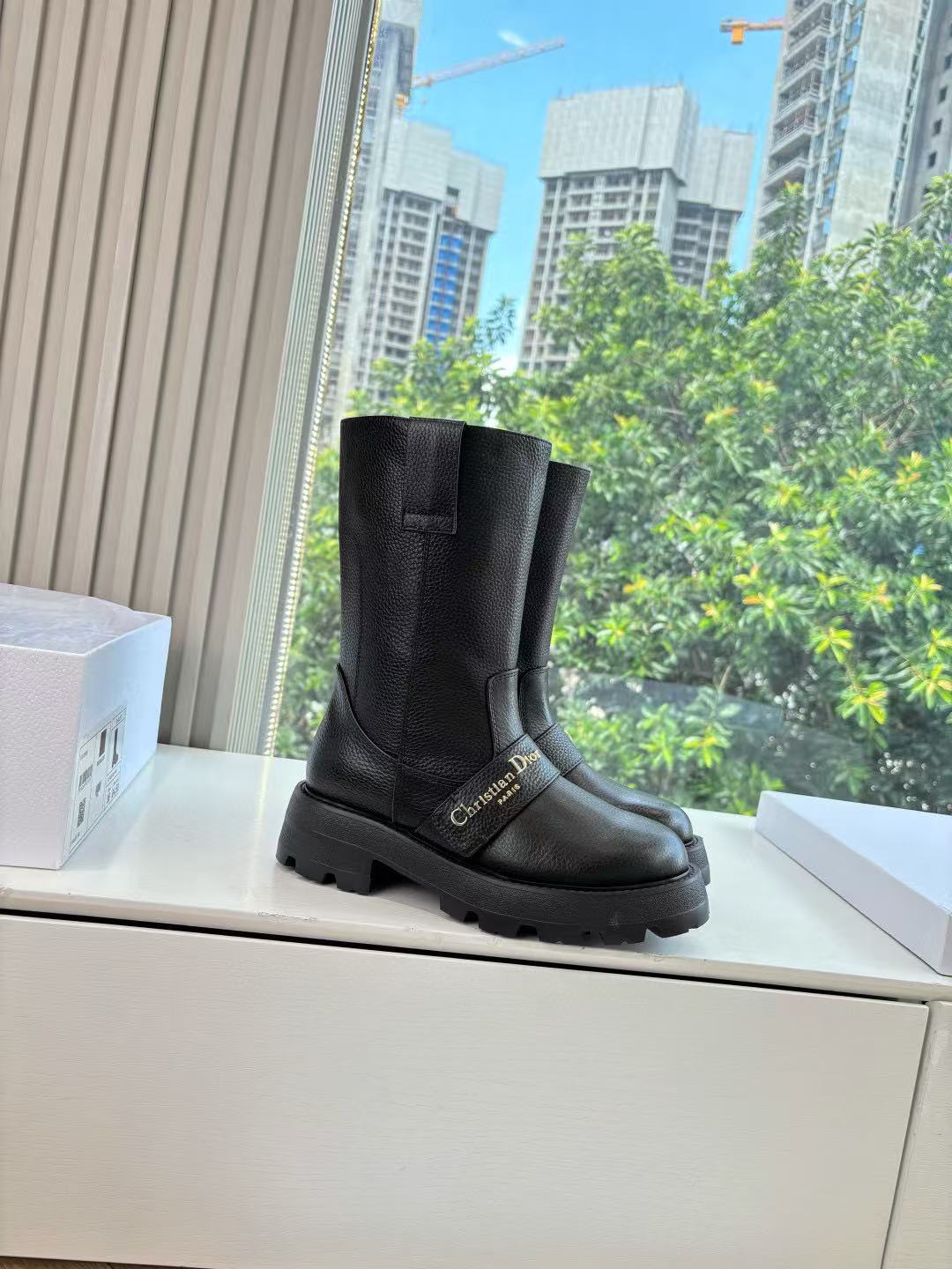 DI0R 高品質秋冬レザーレターアンクルブーツ【50％割引+送料無料】