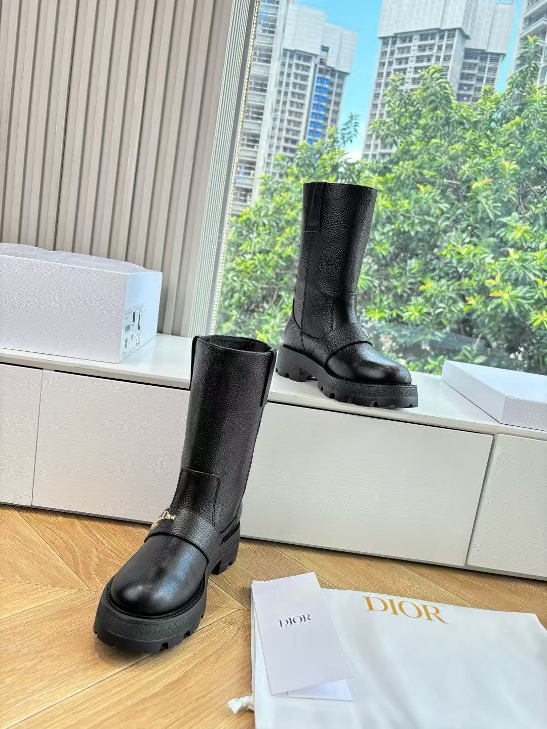 DI0R 高品質秋冬レザーレターアンクルブーツ【50％割引+送料無料】