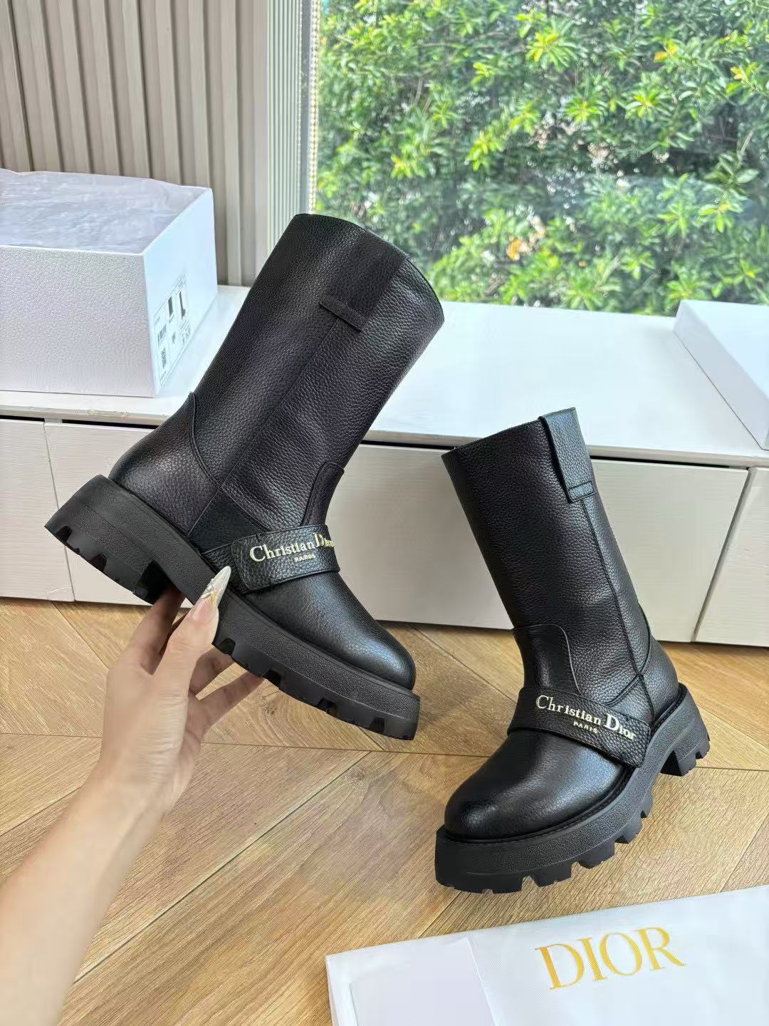 DI0R 高品質秋冬レザーレターアンクルブーツ【50％割引+送料無料】