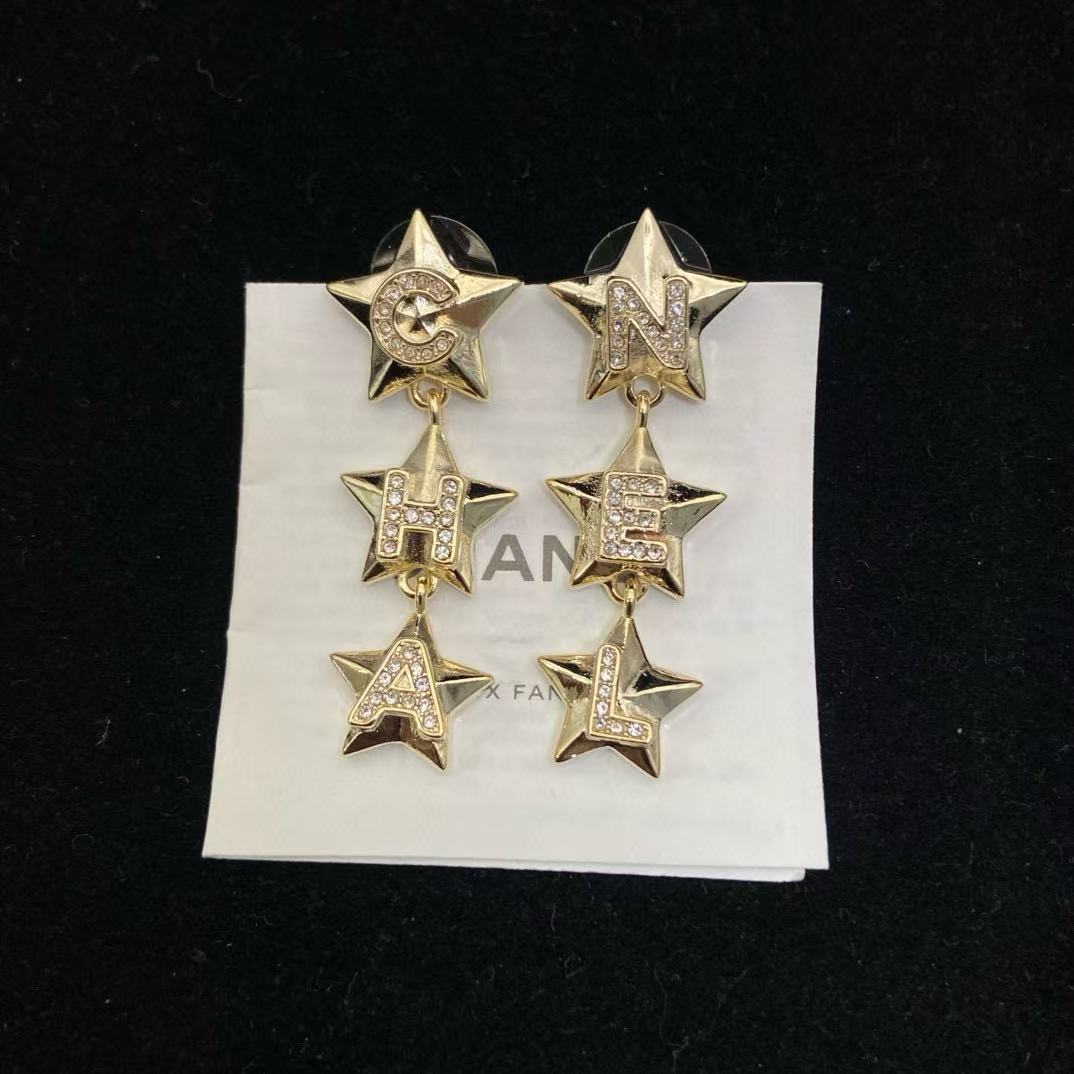 CHANE1 五芒星イヤリング【50％割引+送料無料】