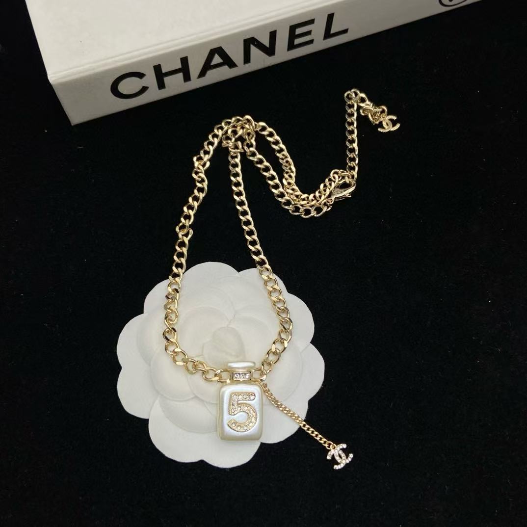 CHANE1 香水瓶 ダブルC ネックレス【50％割引+送料無料】