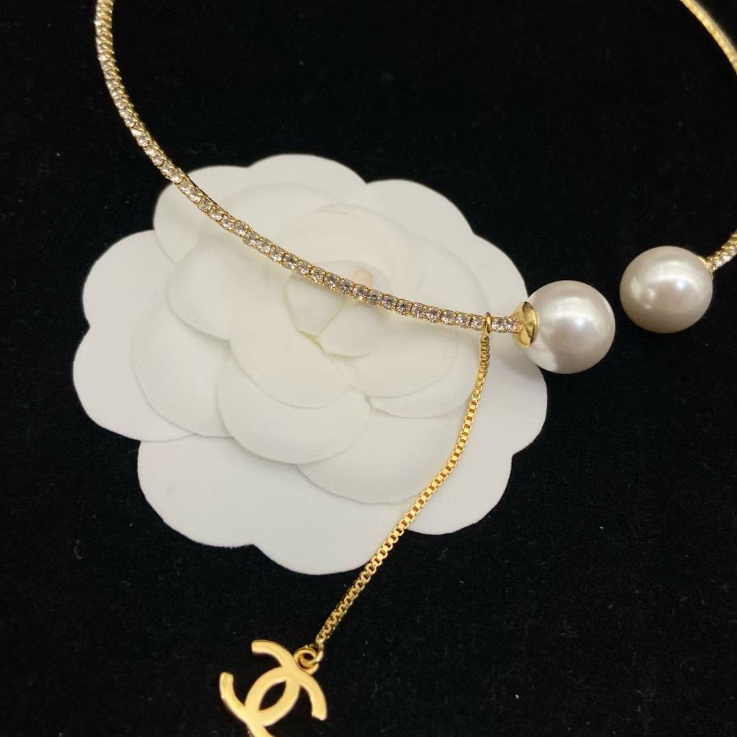 CHANE1 ダブルCパールネックレス【50％割引+送料無料】