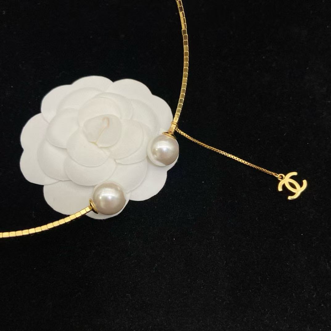 CHANE1 ダブルCパールネックレス【50％割引+送料無料】