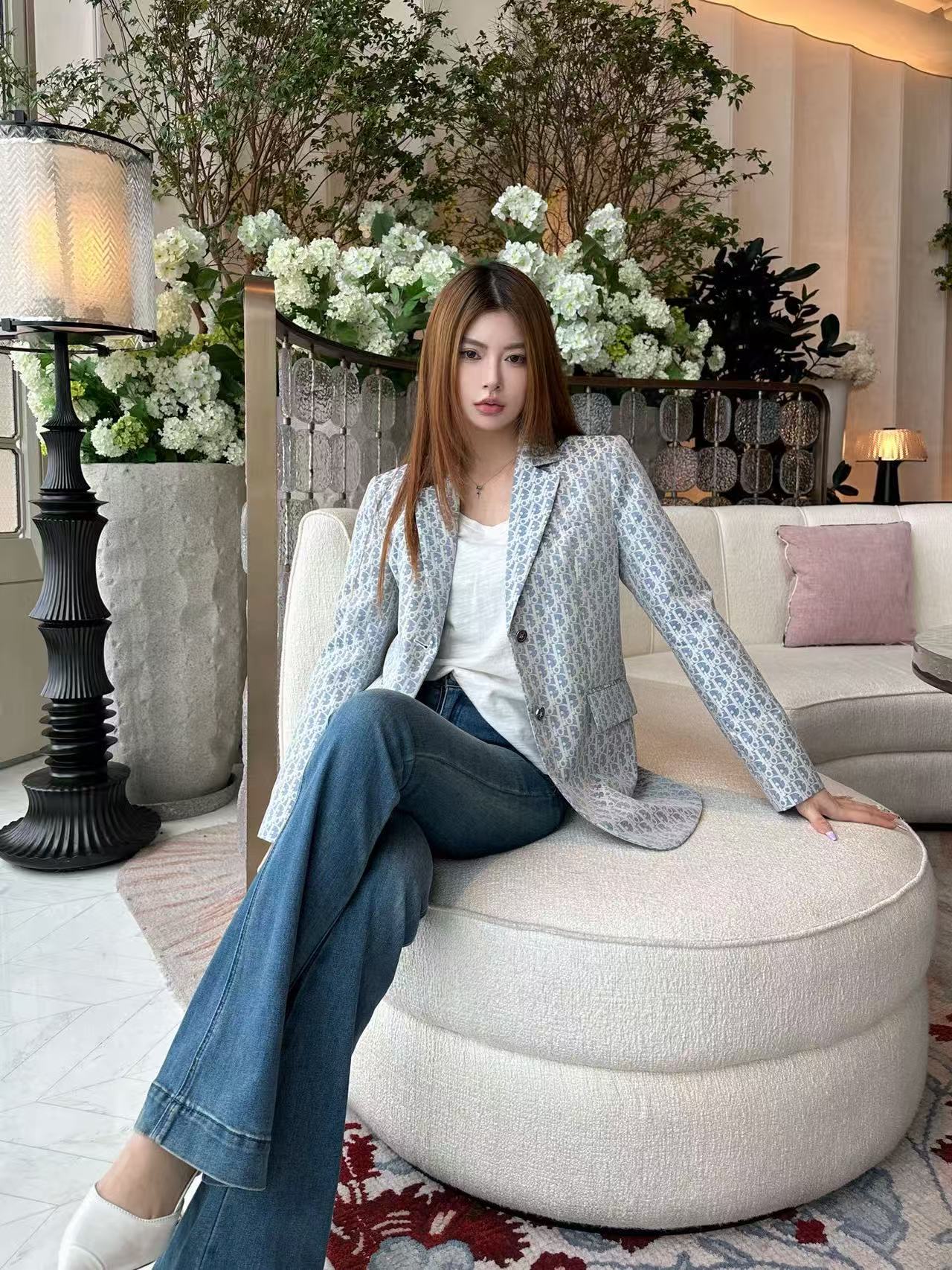 DIORの高品質ジャカードスーツジャケット【50％割引+送料無料】