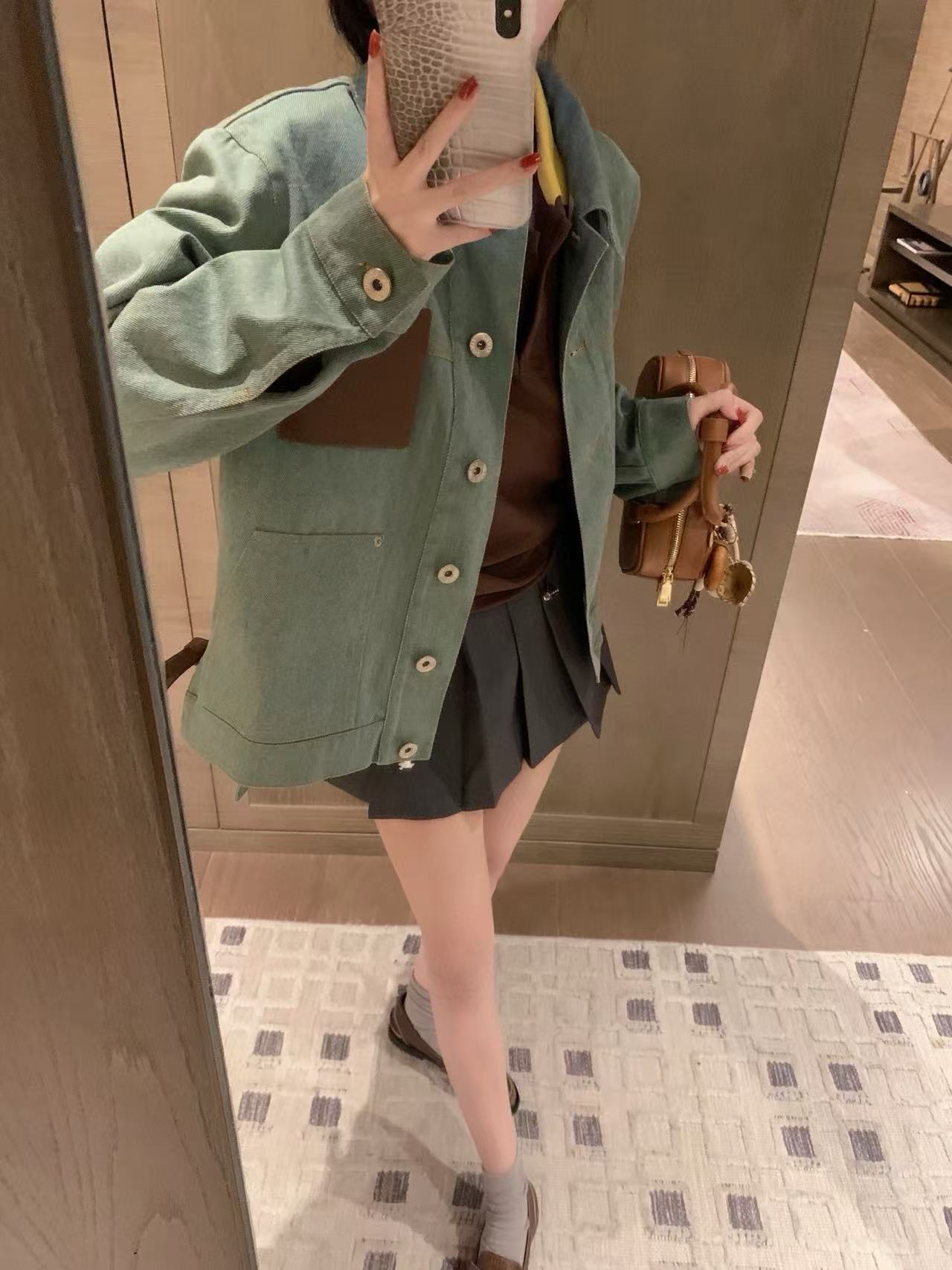 L0WEW レザーポケットシャツ【50％割引+送料無料】