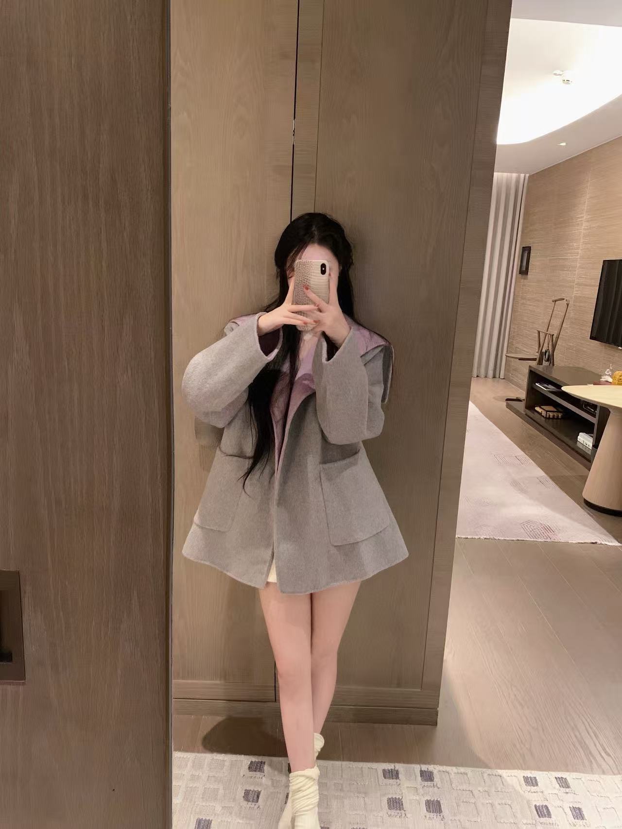 CHANE1 ブローチ付きカシミアコート【50％割引+送料無料】