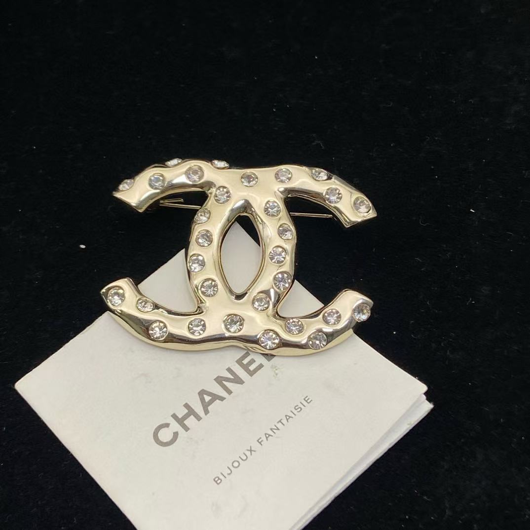CHANE1 ダブルC ダイヤモンドブローチ【50％割引+送料無料】