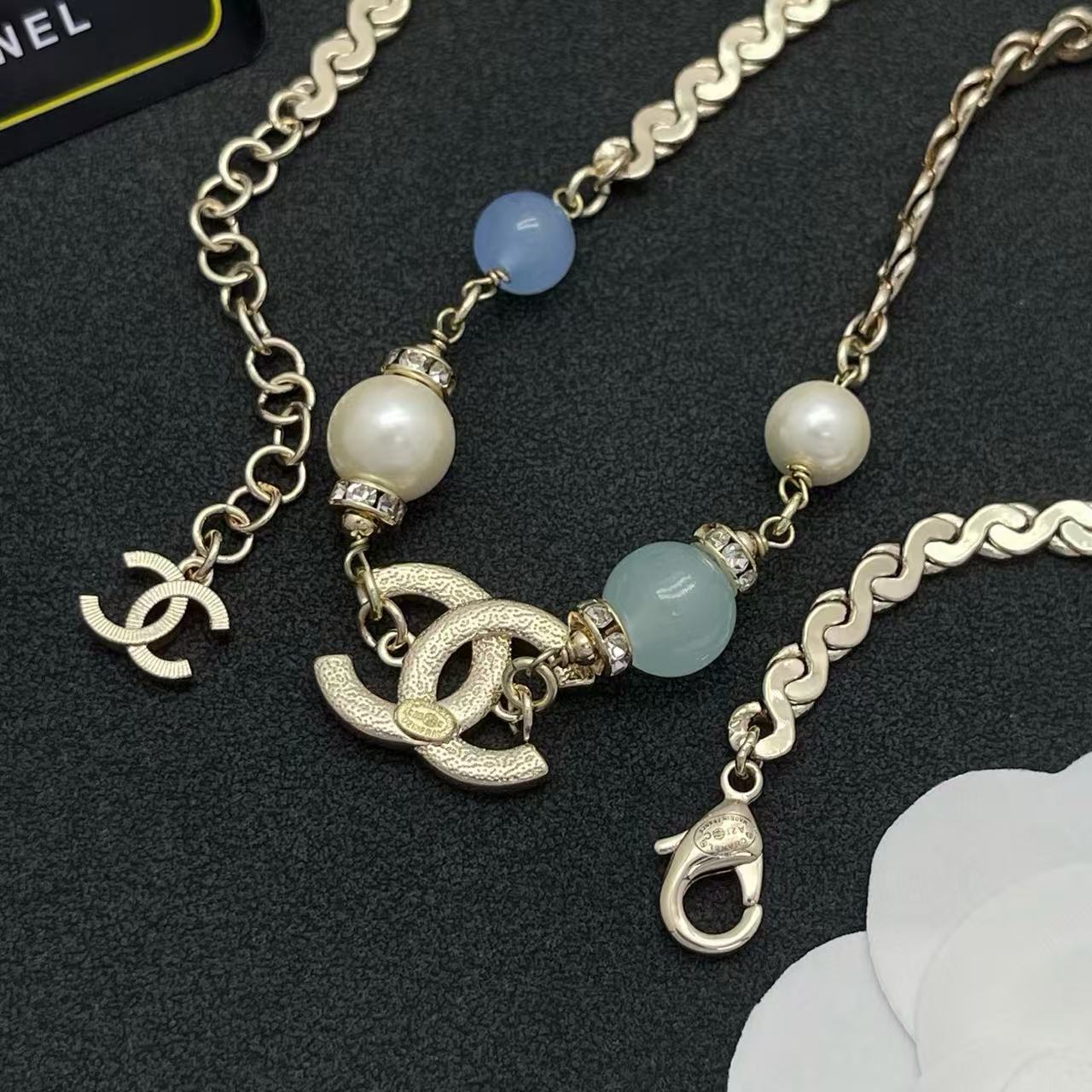 CHANE1 ダブルCビーズネックレス【50％割引+送料無料】