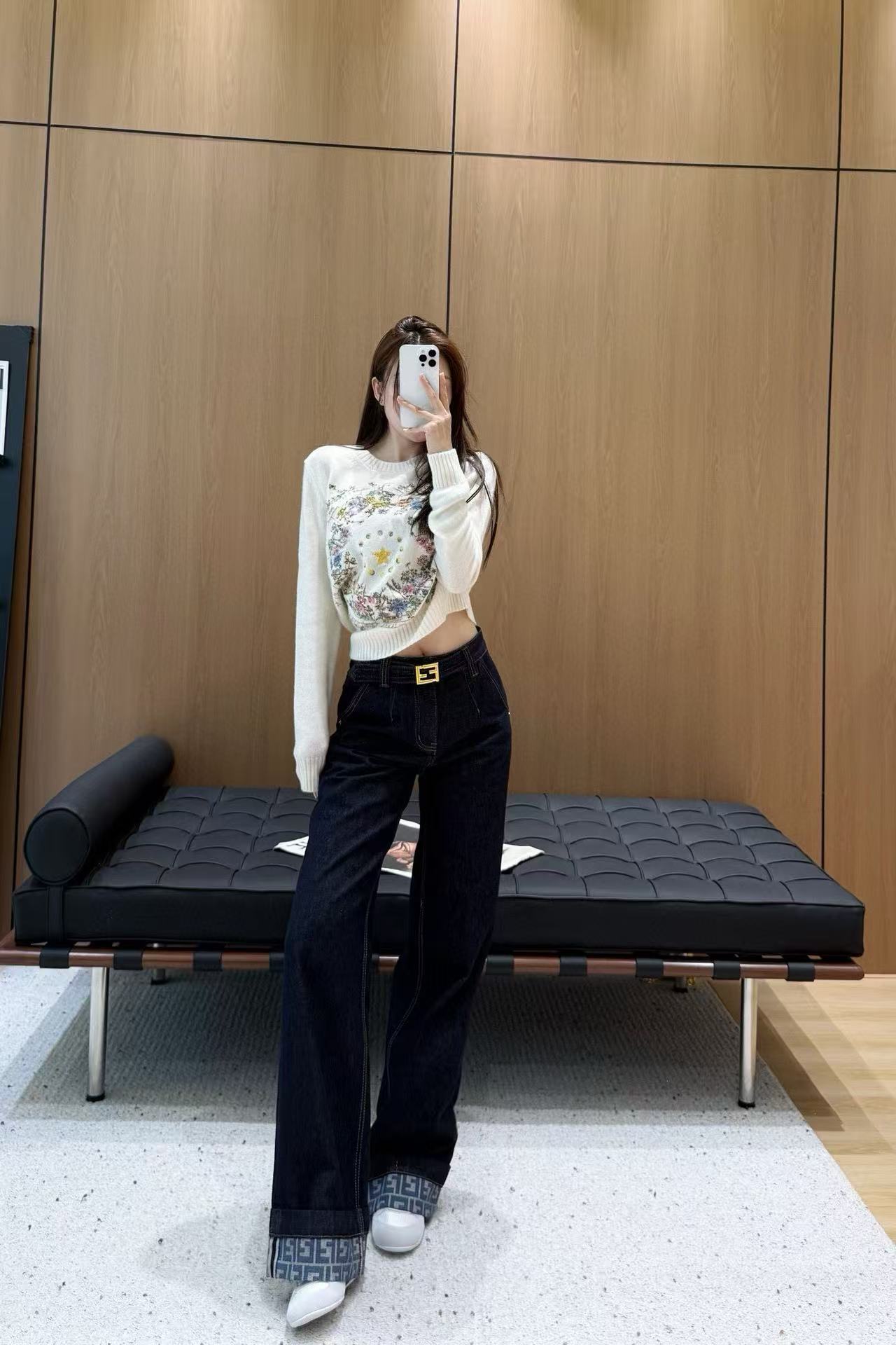 FEND1 シンプルストレートレッグデニムパンツ【50％割引+送料無料】