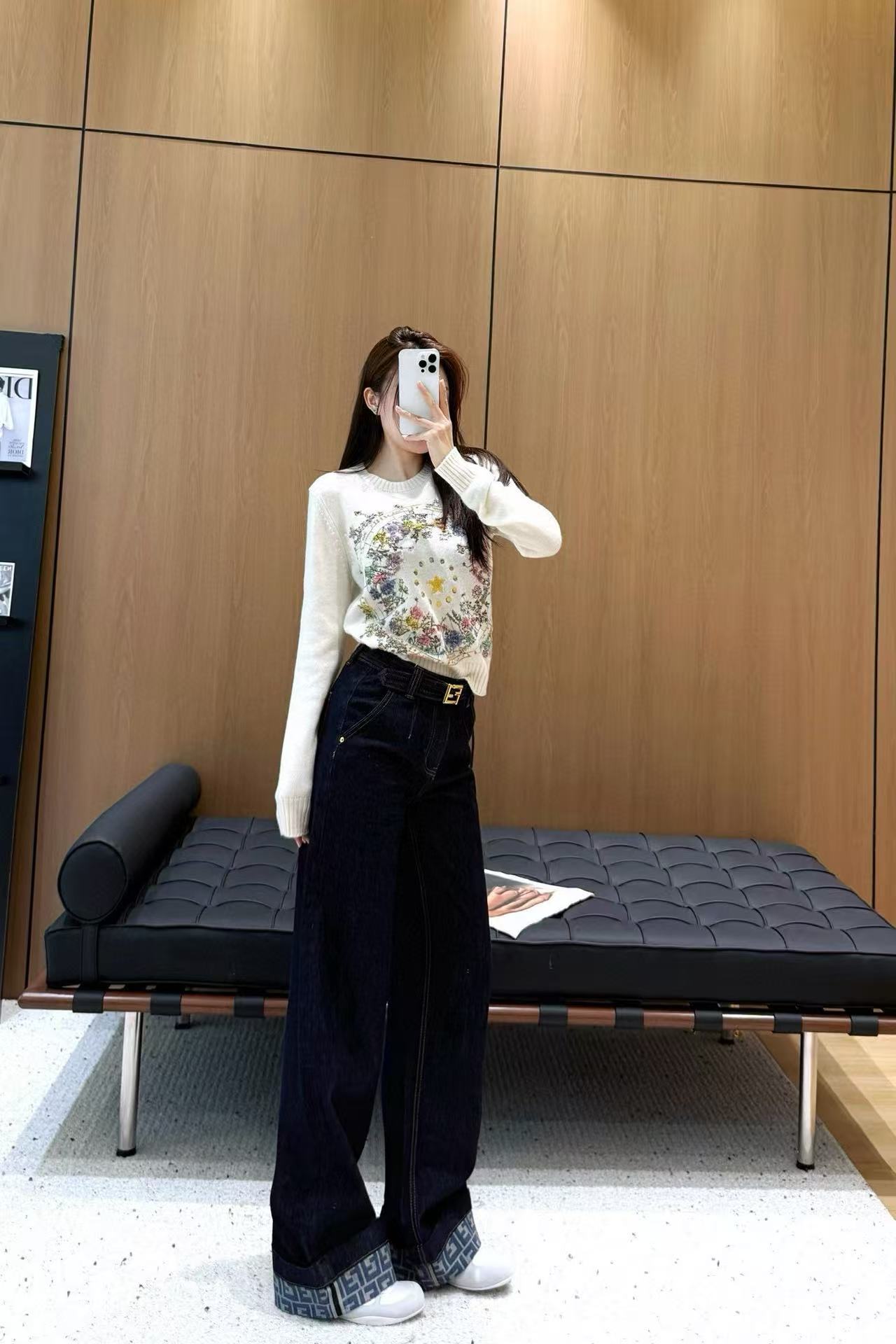 FEND1 シンプルストレートレッグデニムパンツ【50％割引+送料無料】