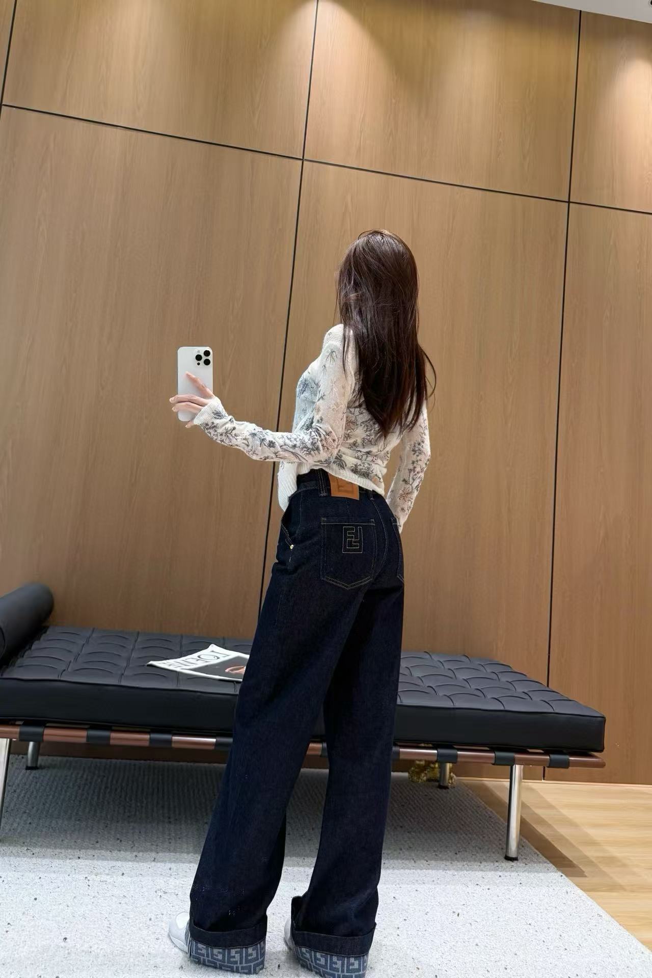 FEND1 シンプルストレートレッグデニムパンツ【50％割引+送料無料】