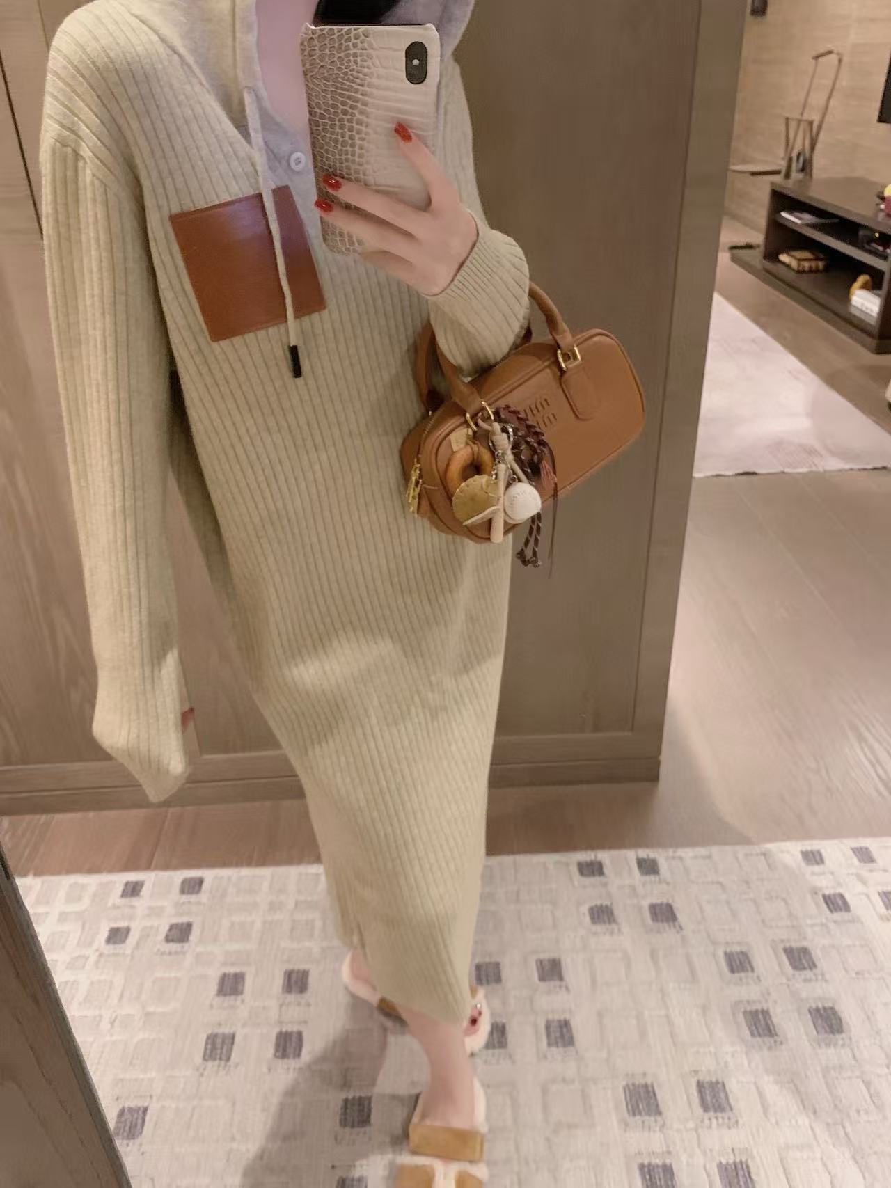 L0WEW フード付きニットドレス【50％割引+送料無料】