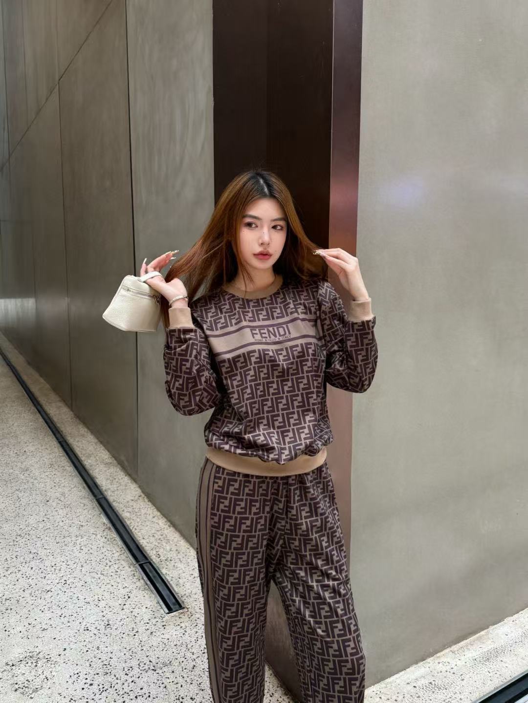 FEND1FF カジュアルトップス + パンツ ツーピースセット【50％割引+送料無料】