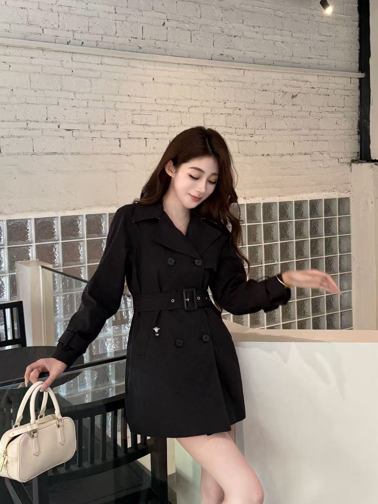 DI0R ラペルベルト トレンチコート【50％割引+送料無料】