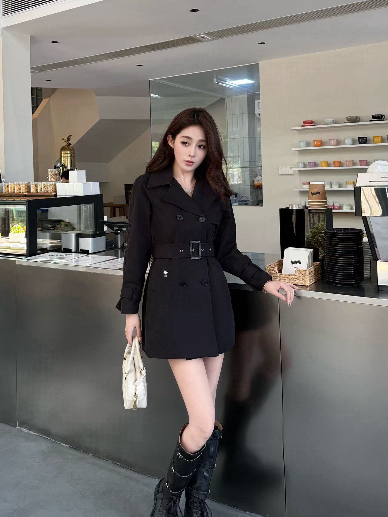 DI0R ラペルベルト トレンチコート【50％割引+送料無料】