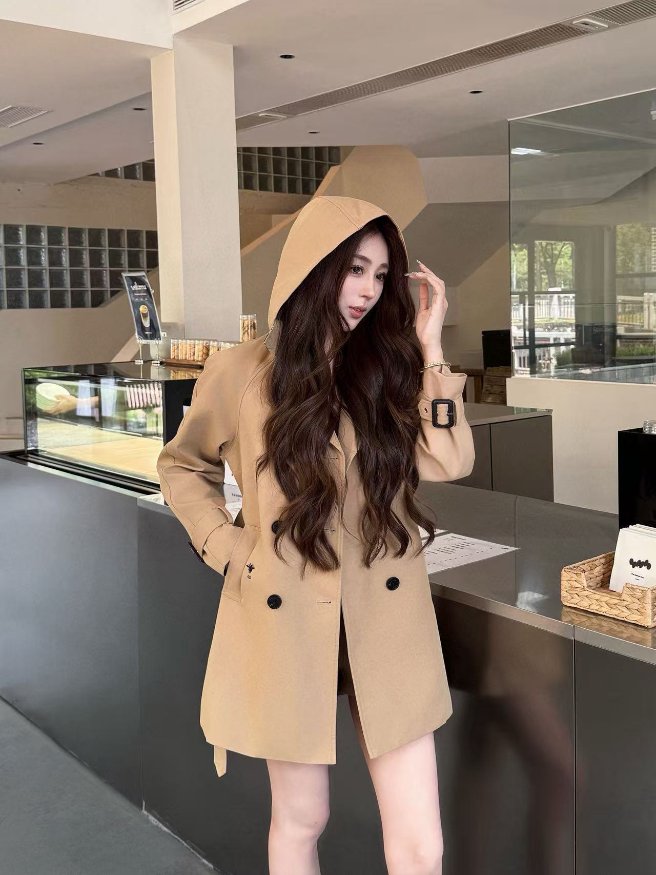 DI0R ラペルベルト トレンチコート【50％割引+送料無料】