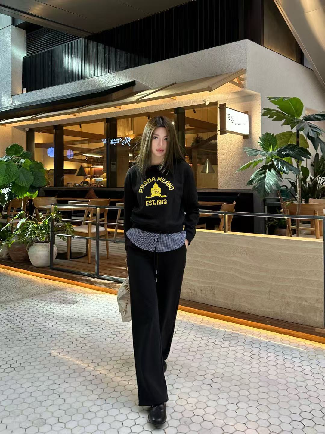 PR4DA 高品質ラウンドネックスウェットシャツ + パンツ 2ピースセット【50％割引+送料無料】