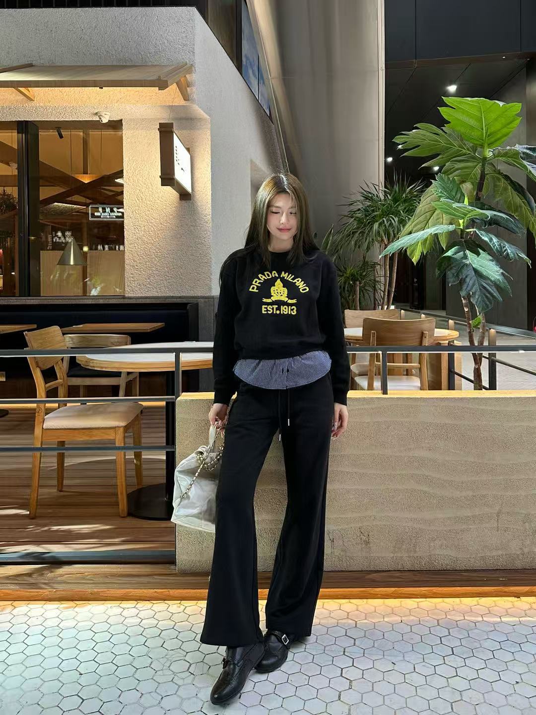 PR4DA 高品質ラウンドネックスウェットシャツ + パンツ 2ピースセット【50％割引+送料無料】