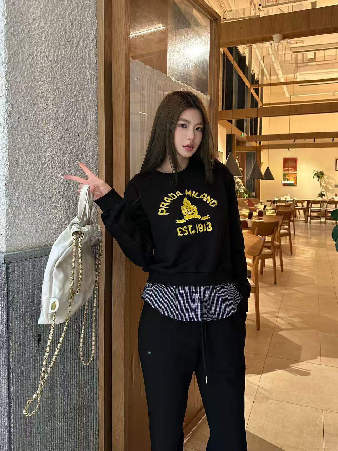 PR4DA 高品質ラウンドネックスウェットシャツ + パンツ 2ピースセット【50％割引+送料無料】