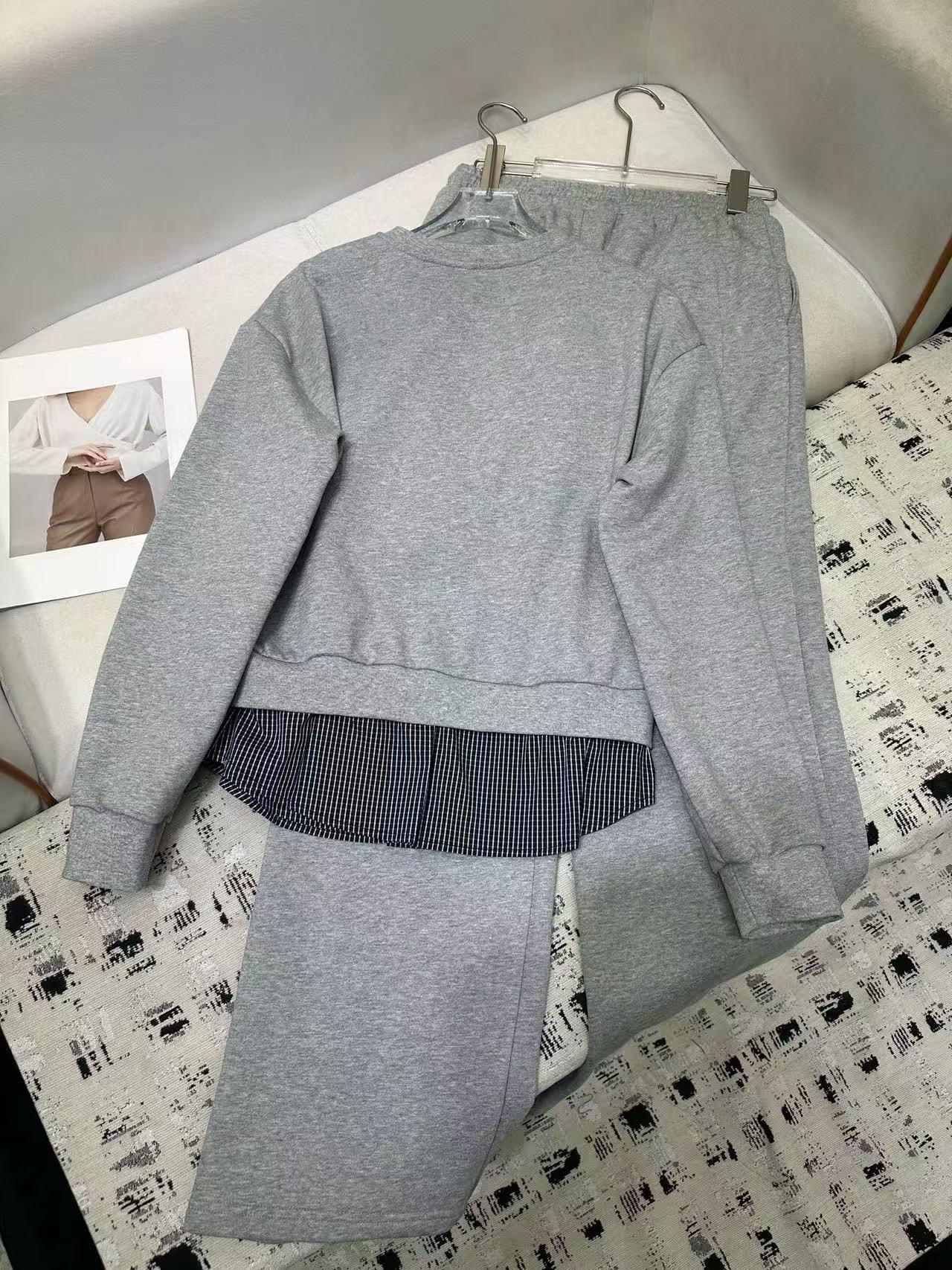 PR4DA 高品質ラウンドネックスウェットシャツ + パンツ 2ピースセット【50％割引+送料無料】