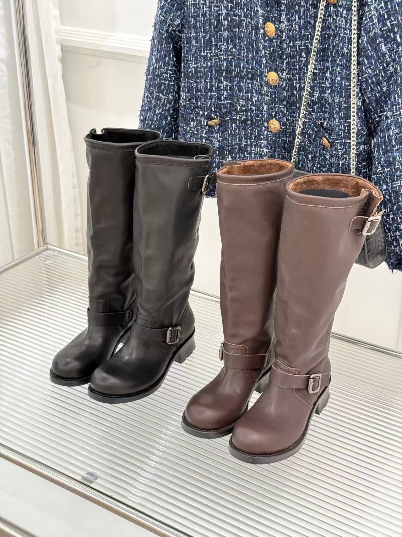 PR4DA 高品質シープスキン厚底ハイヒールブーツ【50％割引+送料無料】