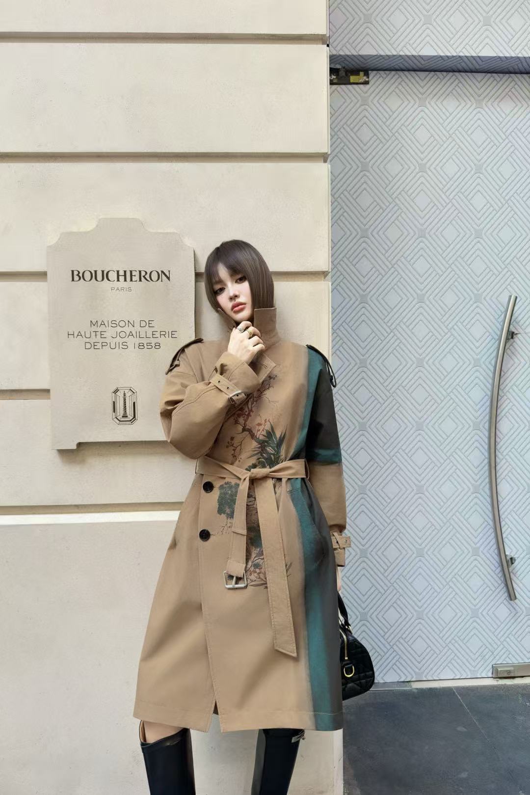 DI0Rプリントトレンチコート【50％割引+送料無料】