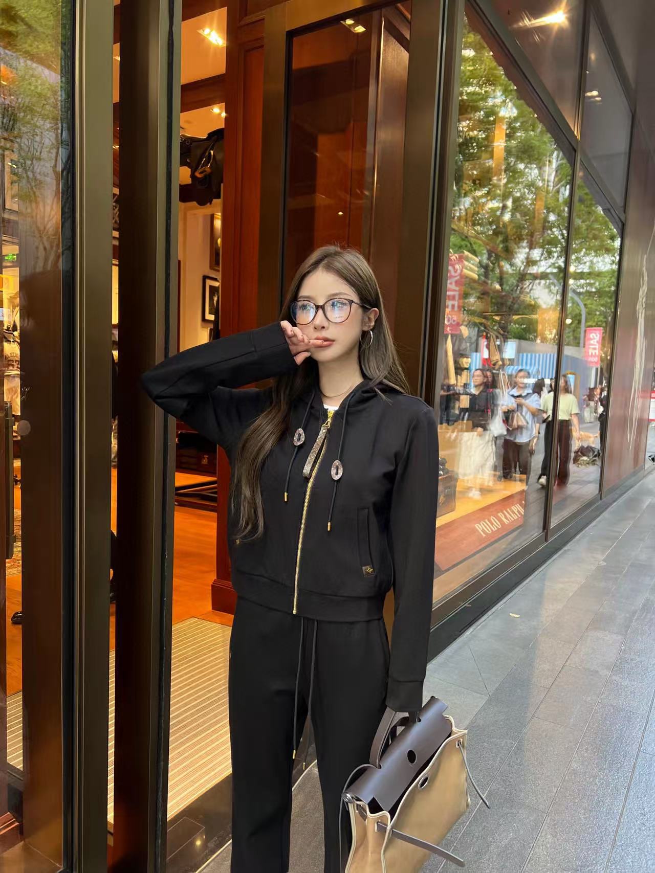 LVフード付きジャケット+パンツのツーピースセット【50％割引+送料無料】