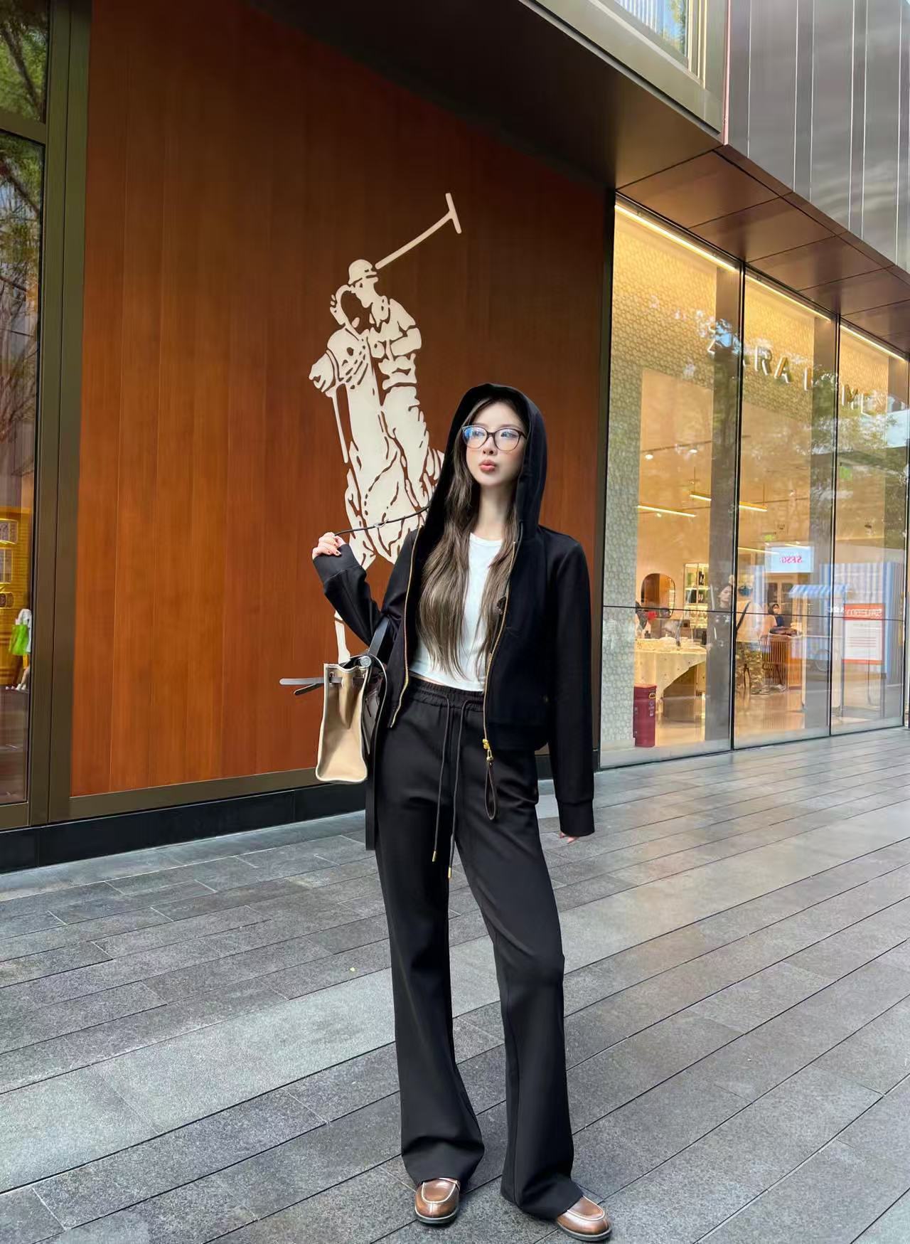 LVフード付きジャケット+パンツのツーピースセット【50％割引+送料無料】