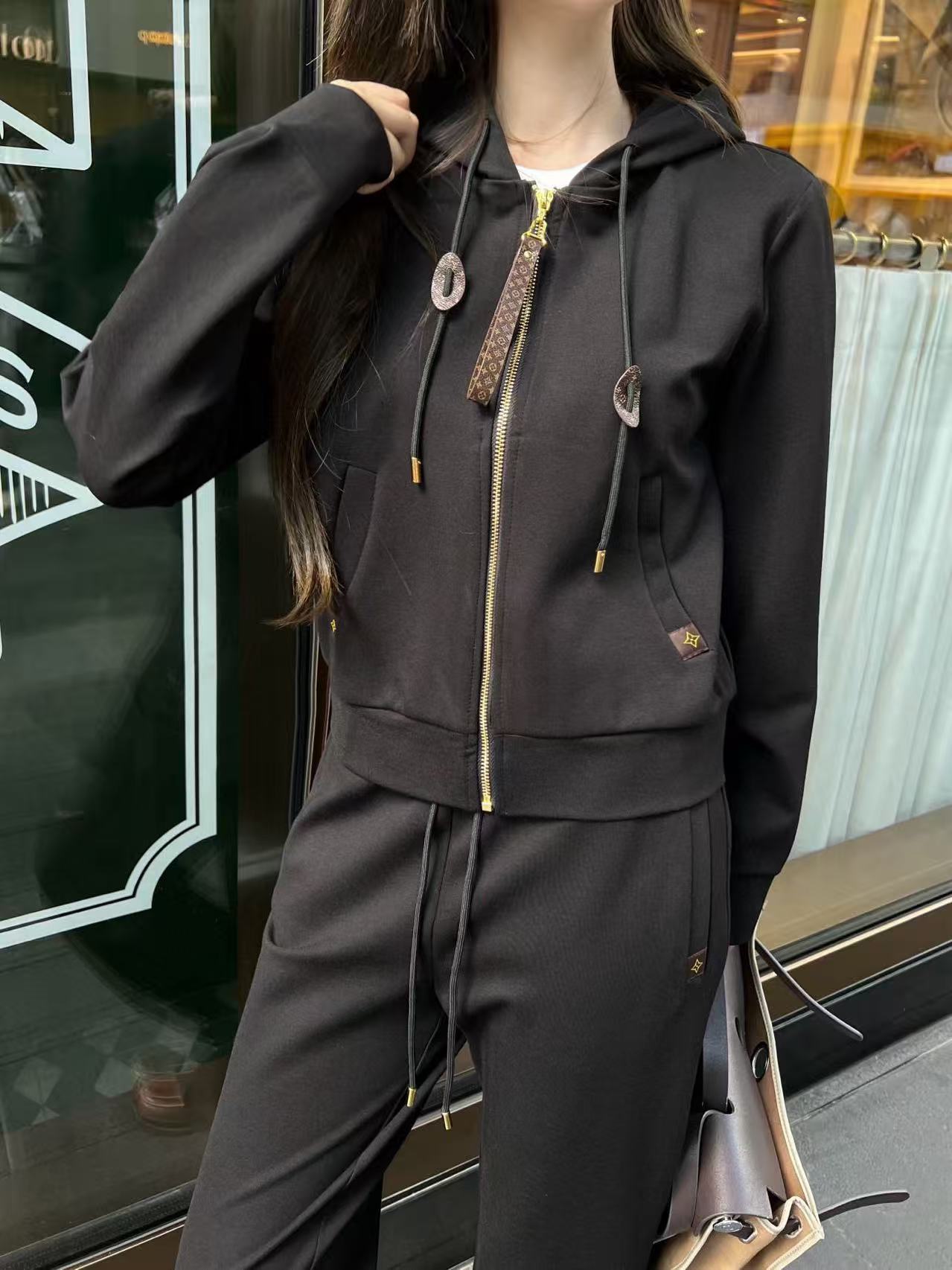 LVフード付きジャケット+パンツのツーピースセット【50％割引+送料無料】