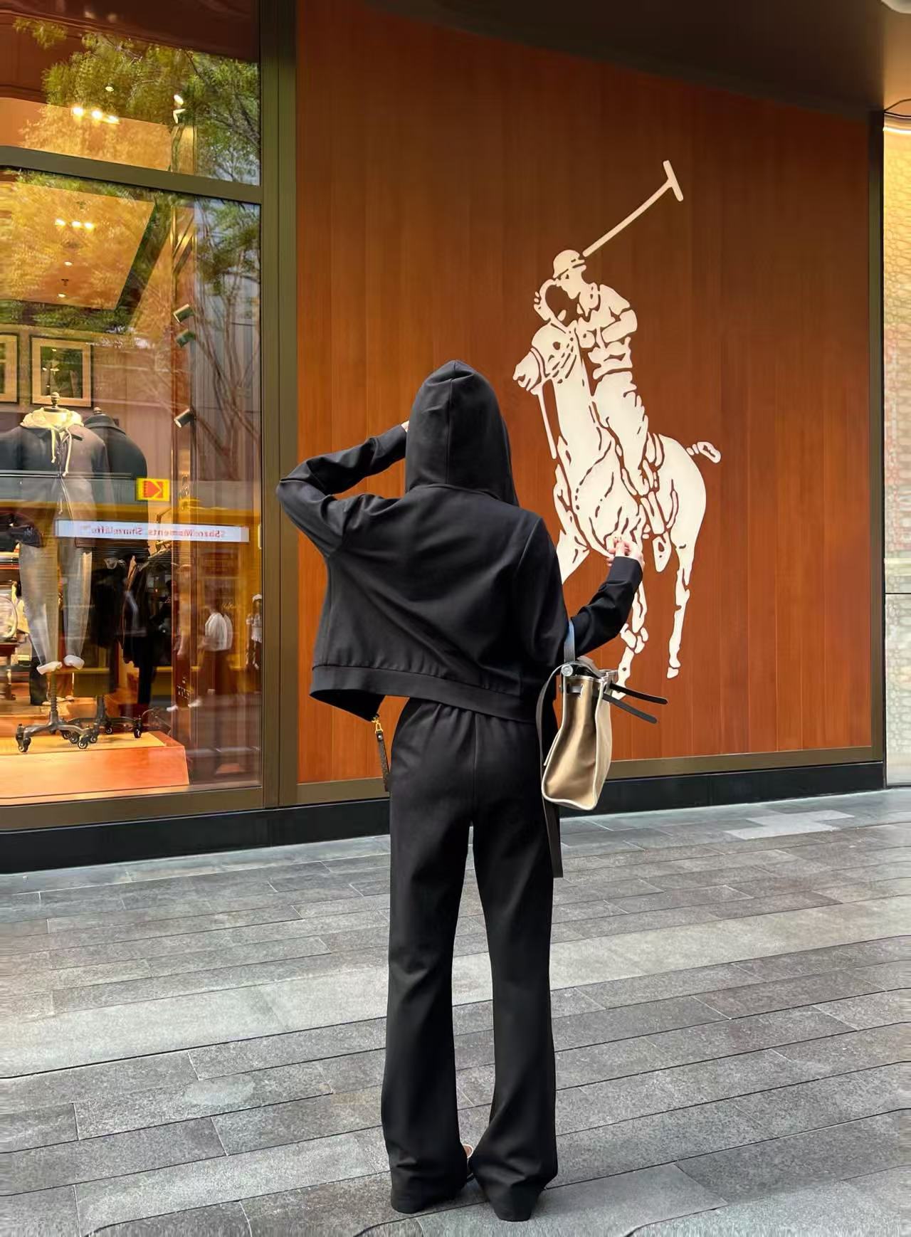 LVフード付きジャケット+パンツのツーピースセット【50％割引+送料無料】