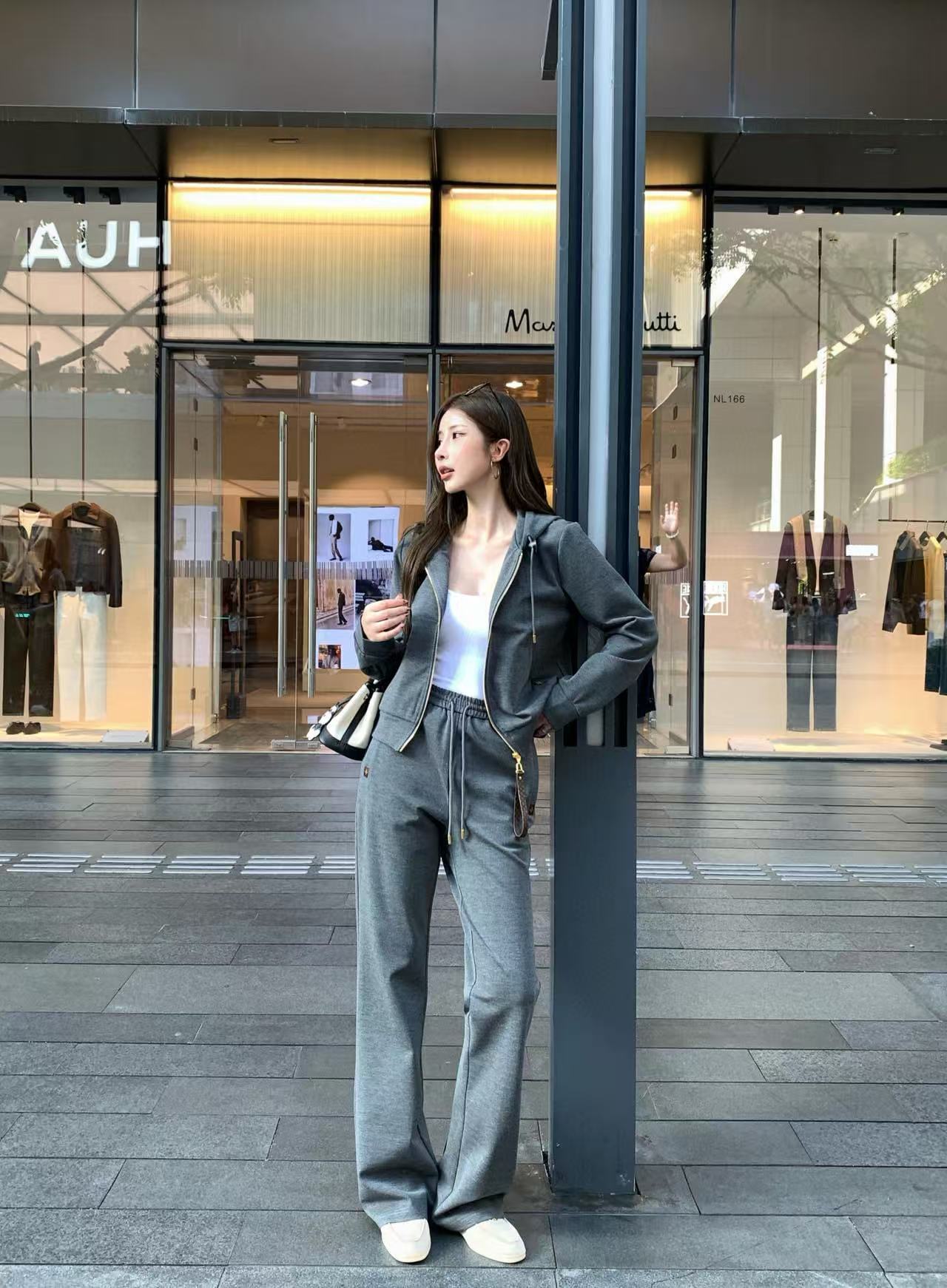 LVフード付きジャケット+パンツのツーピースセット【50％割引+送料無料】