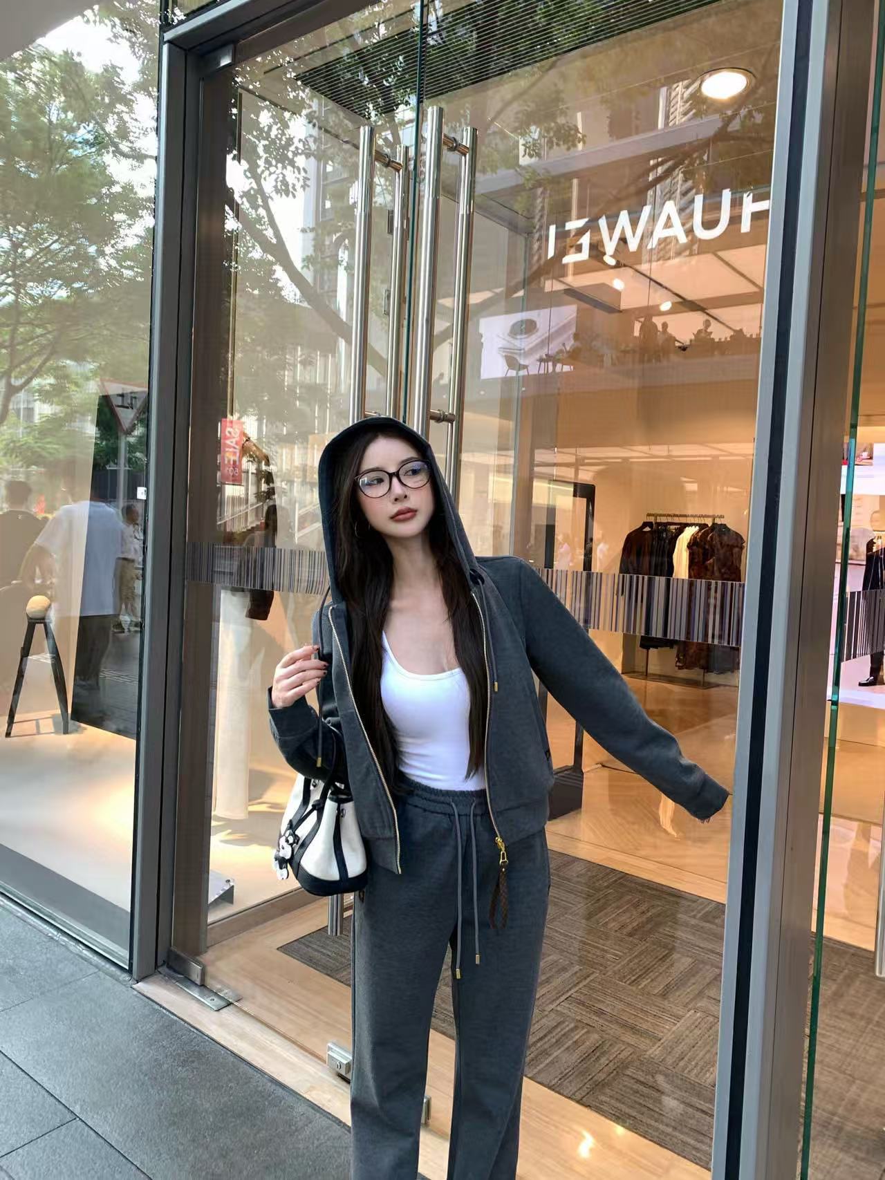 LVフード付きジャケット+パンツのツーピースセット【50％割引+送料無料】