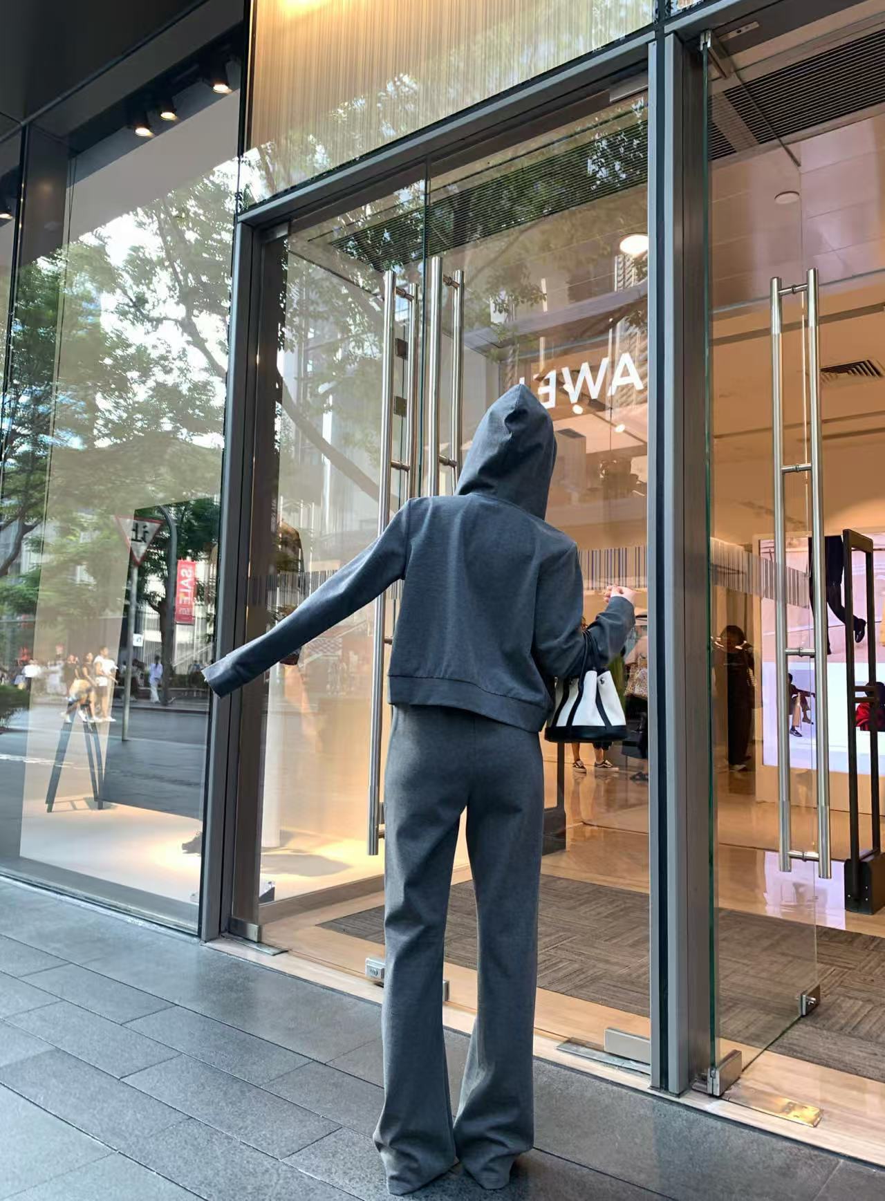 LVフード付きジャケット+パンツのツーピースセット【50％割引+送料無料】