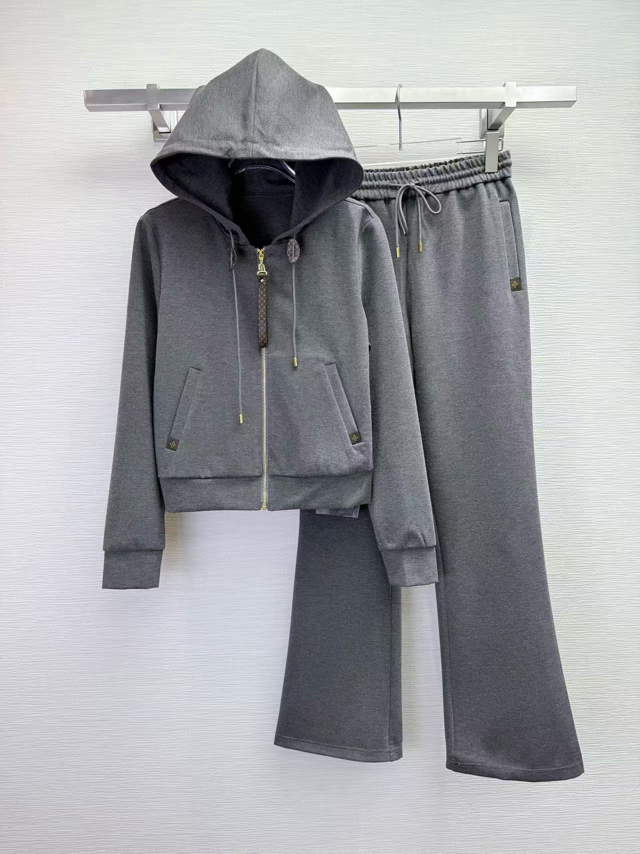 LVフード付きジャケット+パンツのツーピースセット【50％割引+送料無料】