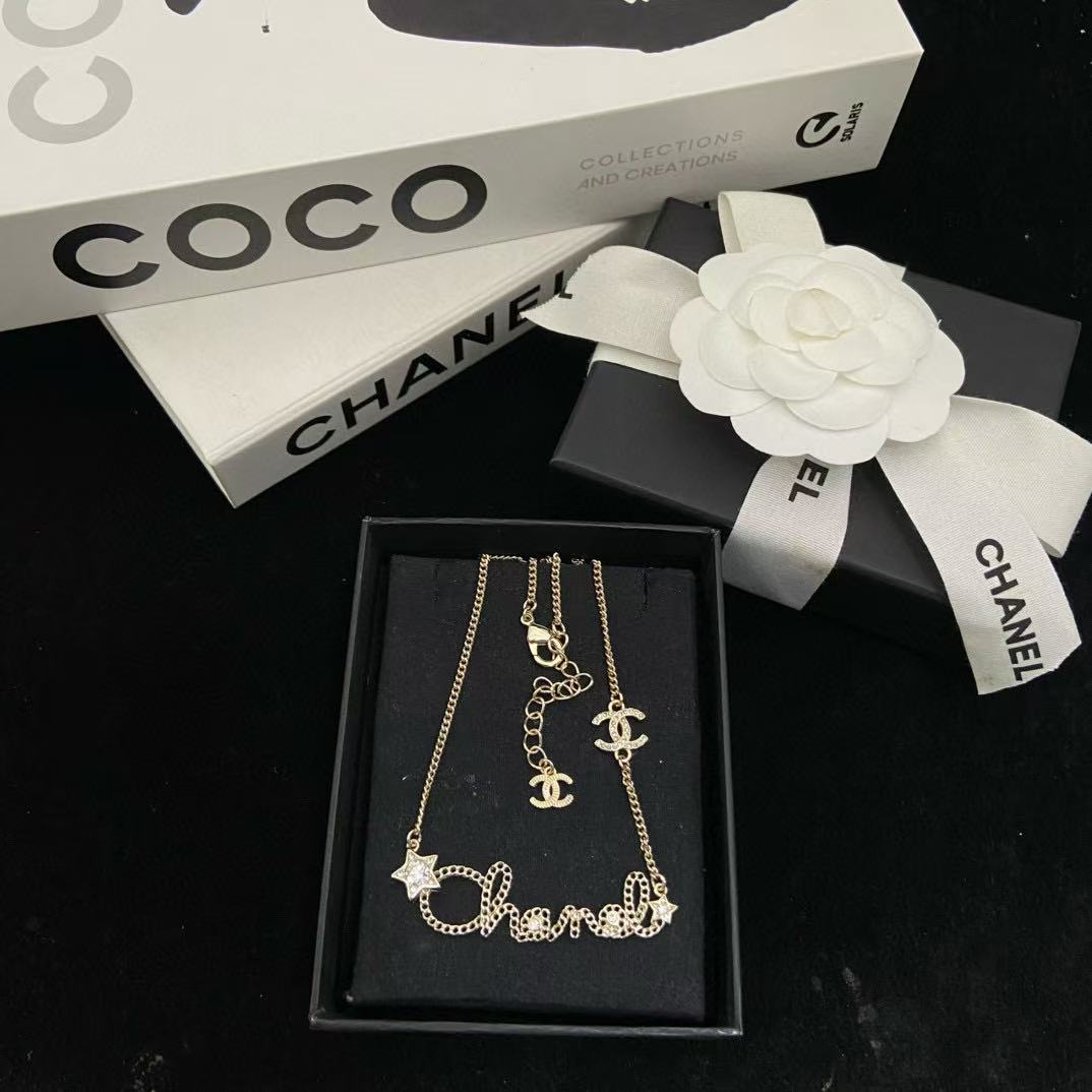 CHANE1 五芒星チェーンレターネックレス【50％割引+送料無料】